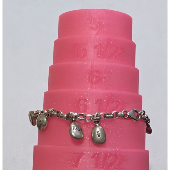 Sterling Silver Charm Bracelet Inspirational Words Marked 925 blessings - Picture 11 of 14